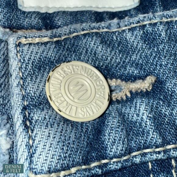 Mother The Skipper Frayed Raw Hem Denim Shorts Leap At The Chance Blue 30 - Picture 10 of 16